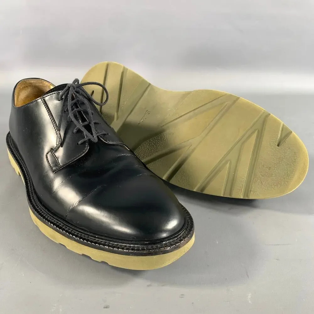 PAUL SMITH Size 9 Black Solid Leather Derby Lace Up Shoes